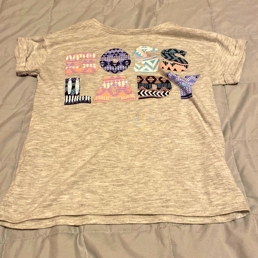 T-shirt with words boss lady on it size M (7/8)